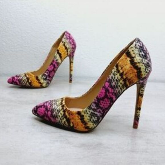 BRAND NEW SHOEDAZZLE STYLISH  MULTICOLOR STILETTO HEELS PUMP - Picture 9 of 16